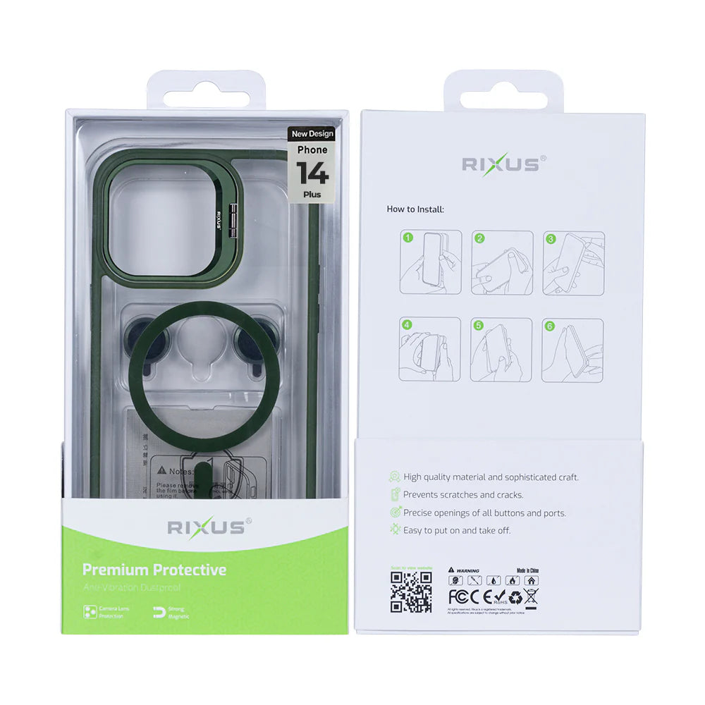 Robustný Obal s Magsafe pre iPhone 14 Plus (Tmavozelený)