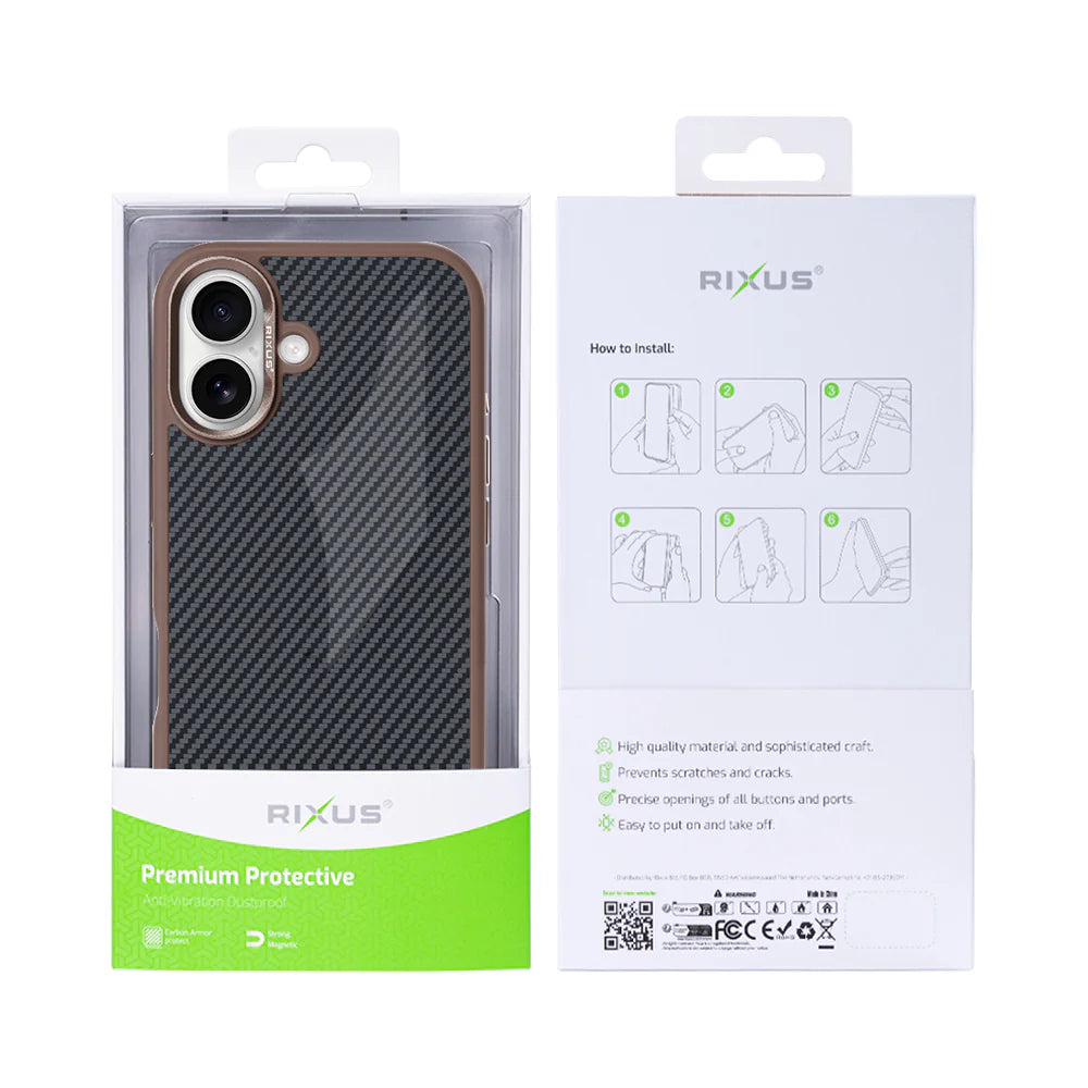 Carbon s Magsafe pre iPhone 16 (Hnedý)