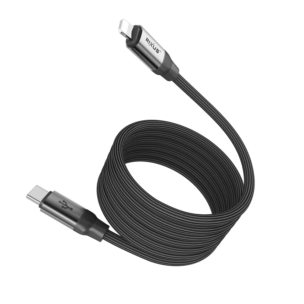 Magnetický nabíjací kábel USB-C na Lightning, 30 W, s krabičkou, Čierny, (100 cm)