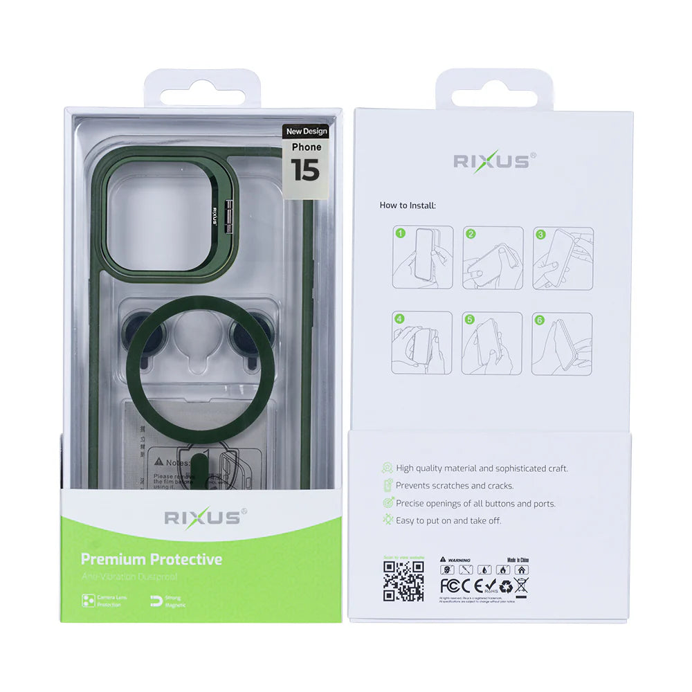 Robustný Obal s Magsafe pre iPhone 15 (Tmavozelený)