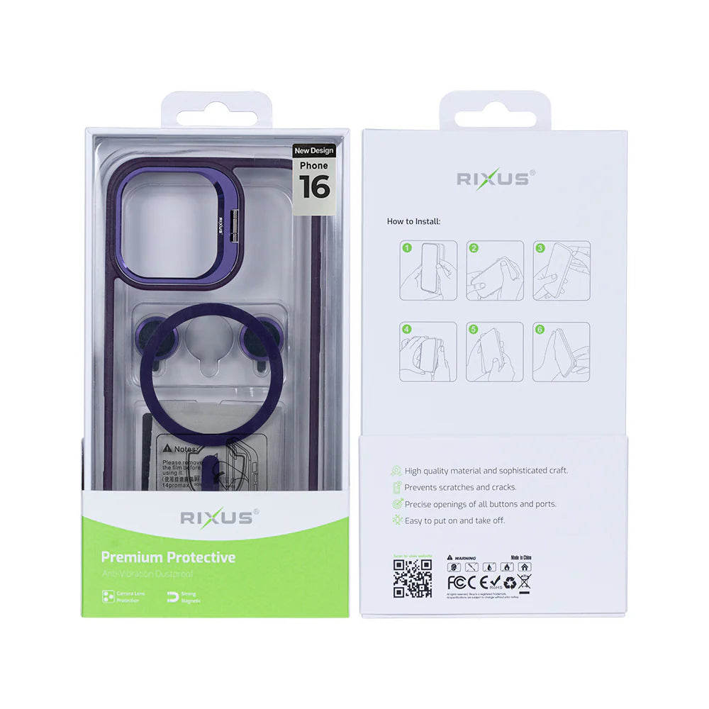 Robustný Obal s Magsafe pre iPhone 16 (Tmavofialový)
