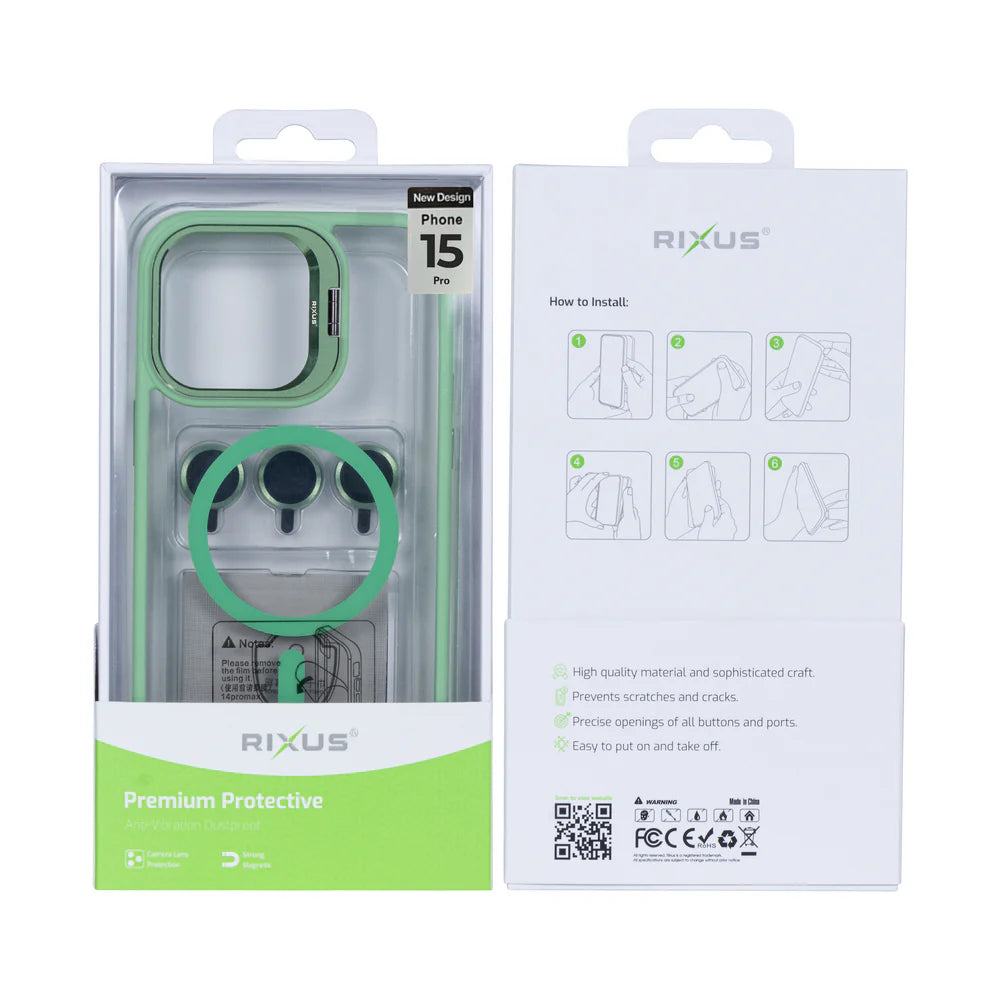 Robustný Obal s Magsafe pre iPhone 15 Pro (Svetlozelený)