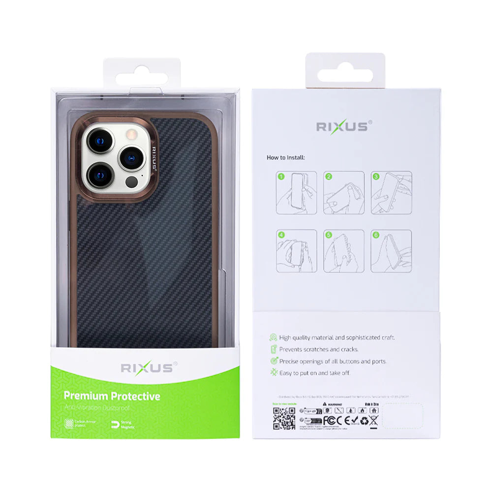 Carbon s Magsafe pre iPhone 12 Pro Max (Hnedý)