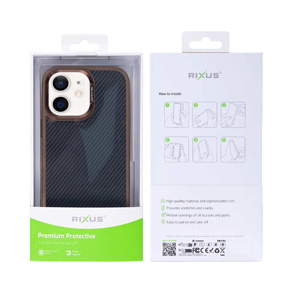 Carbon s Magsafe pre iPhone 12 Pro (Hnedý)