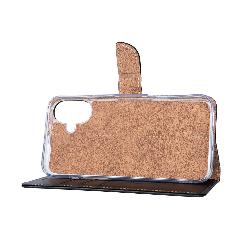 Knižkový kryt pre iPhone 16 (Čierny)