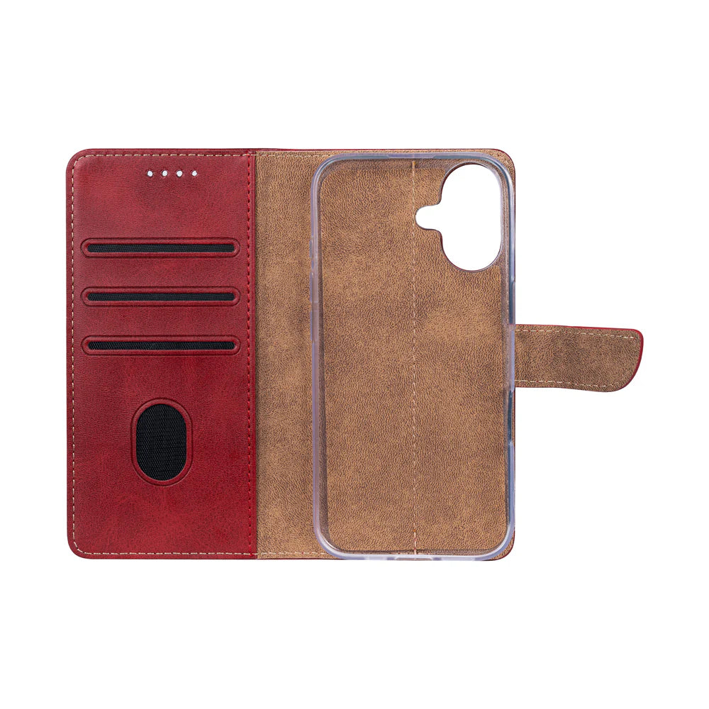 Knižkový kryt pre iPhone 16 (Červený)