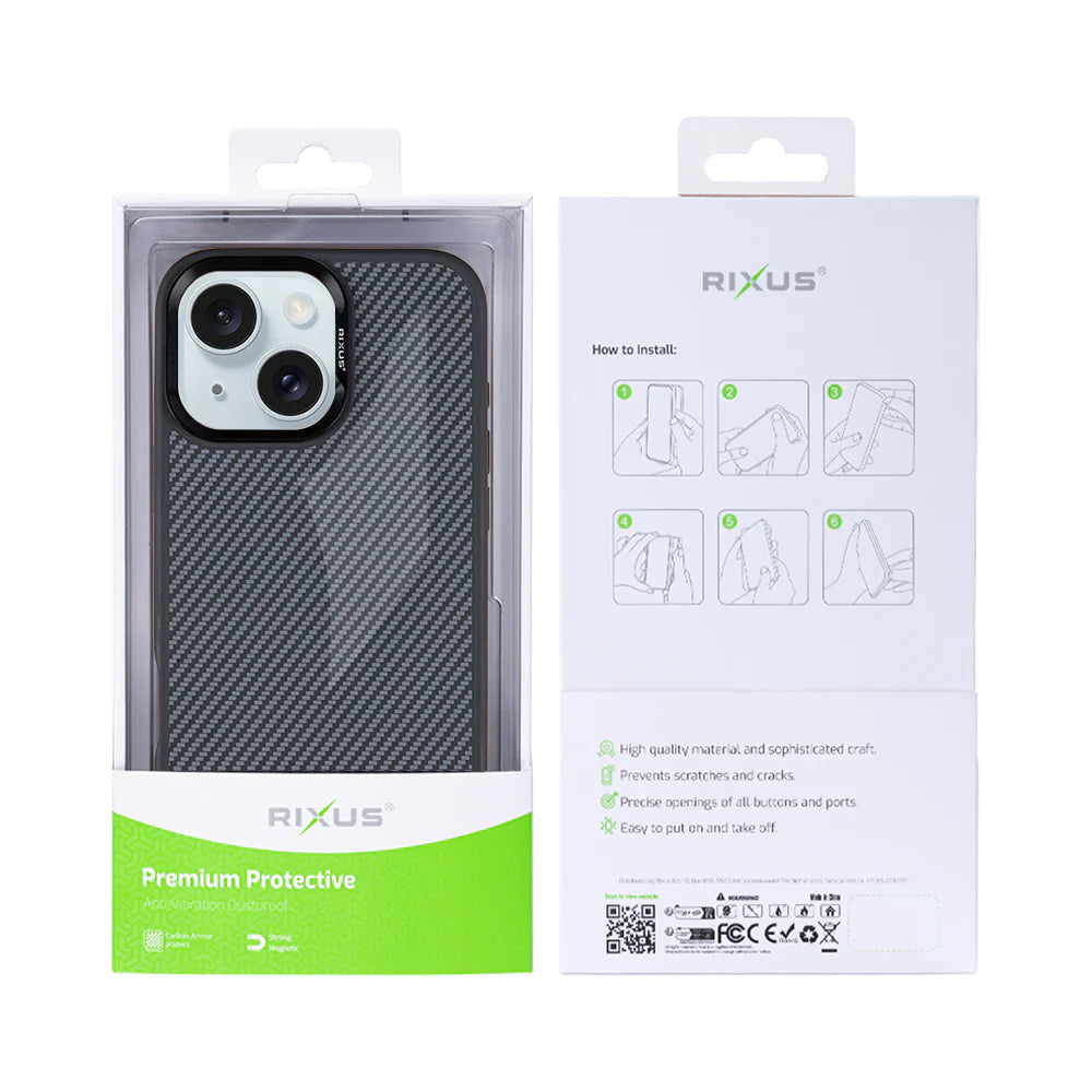 Carbon s Magsafe pre iPhone 15 (Titanium Black)