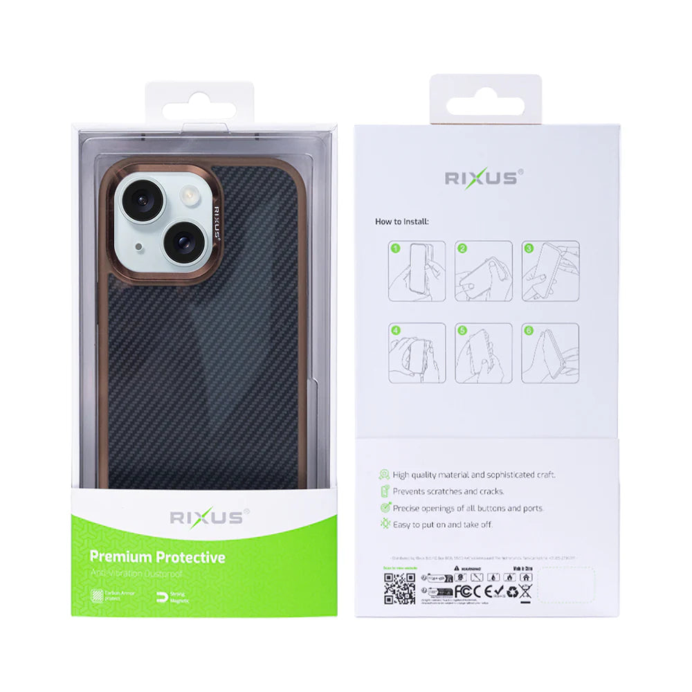 Carbon s Magsafe pre iPhone 15 (Hnedý)