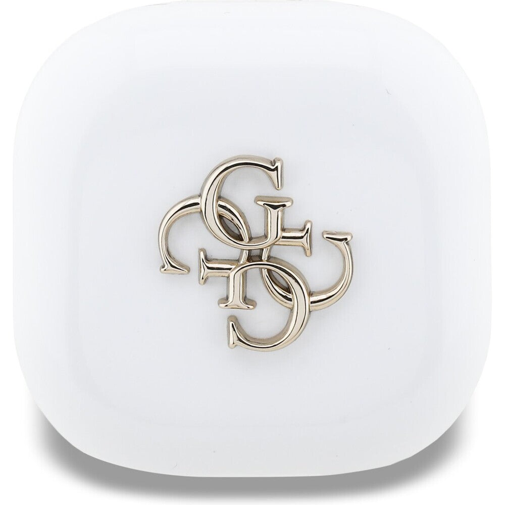Guess 4G Metal Logo TWS bezdrôtové slúchadlá Biele
