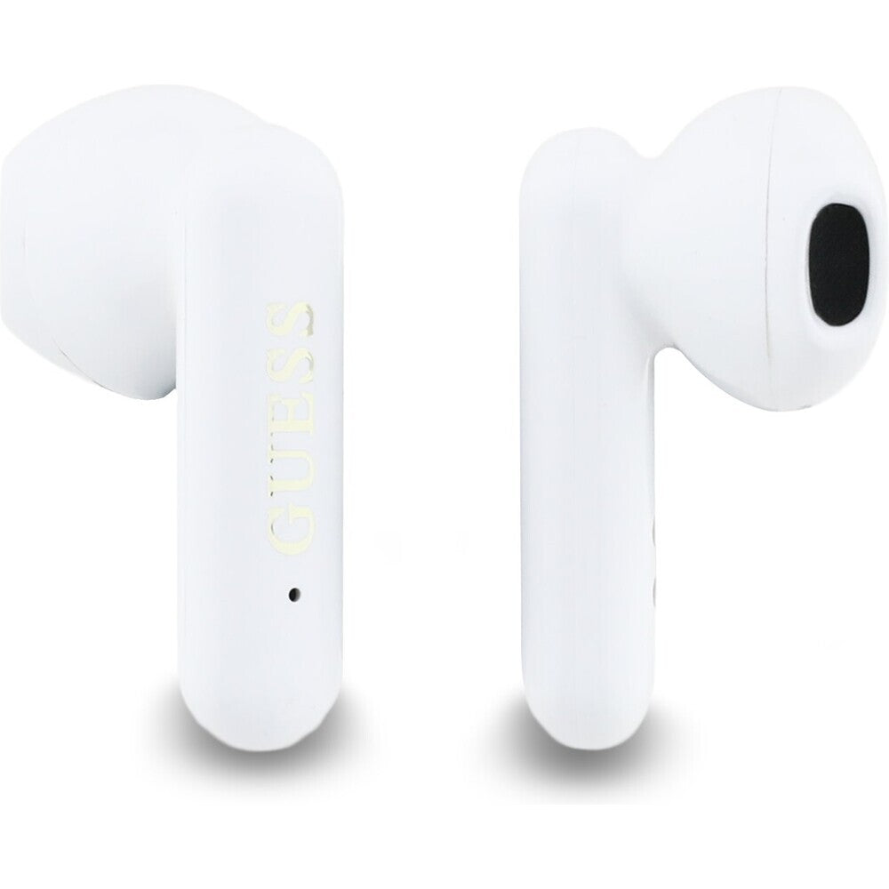Guess 4G Metal Logo TWS bezdrôtové slúchadlá Biele