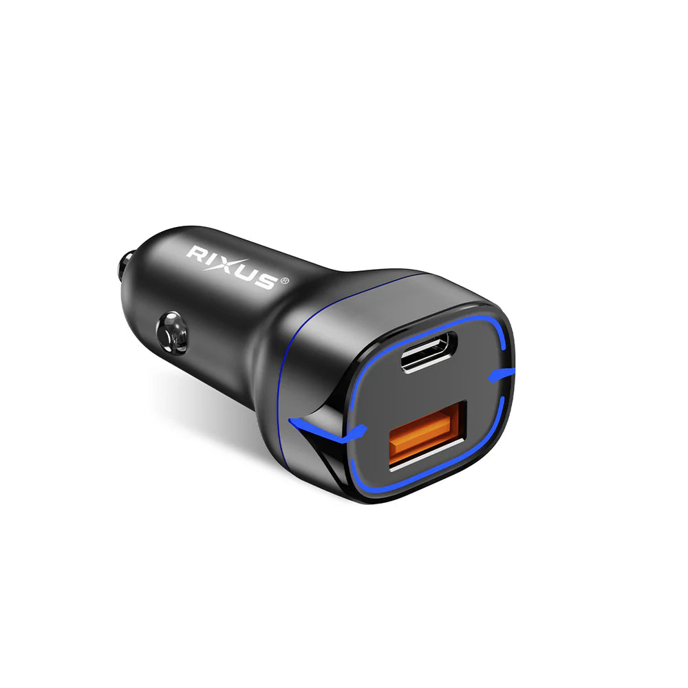 Kompaktná Autonabíjačka USB-C PD + QC3.0 18W (Čierna)