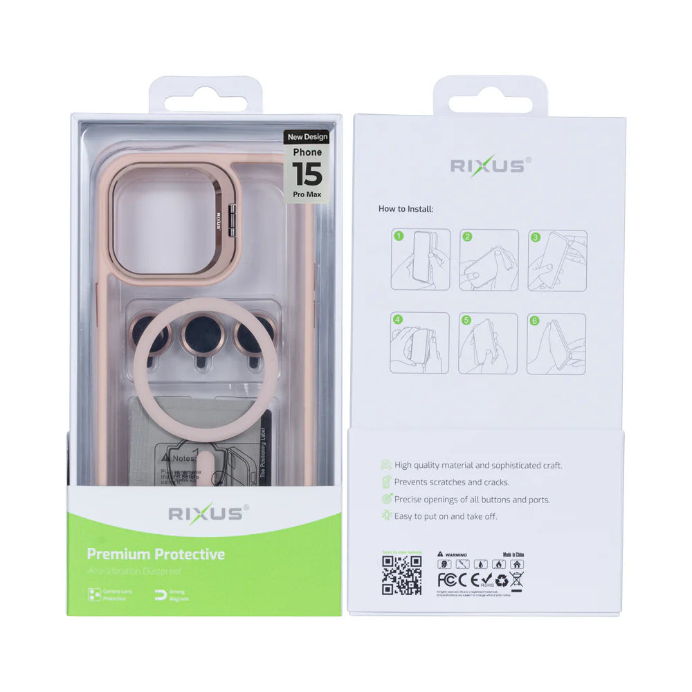 Robustný Obal s Magsafe pre iPhone 15 Pro Max (Bledo Ružový)