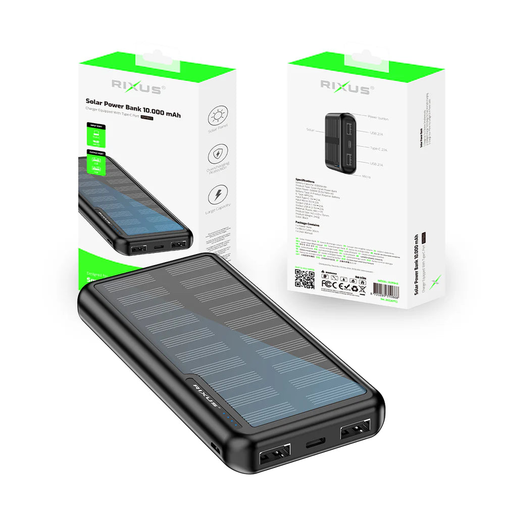 Solárna Powerbanka 10000 mAh (Čierna)