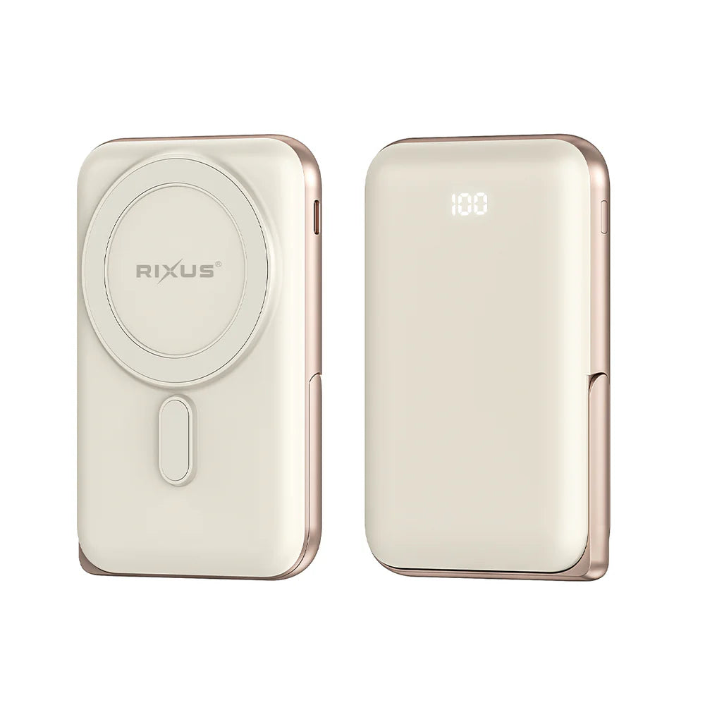 Prenosná Magnetická Powerbanka 10 000 mAh so Stojanom (Rose Gold)
