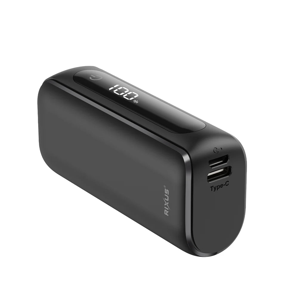 Kompaktná Powerbanka s Digitálnym Displejom 5000 mAh (Čierna)