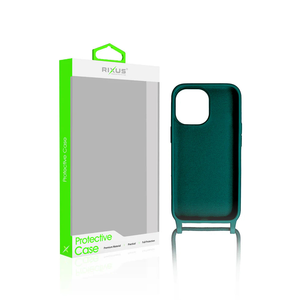 TPU Kryt s popruhom pre iPhone 15 Pro Max – Tmavo Zelený
