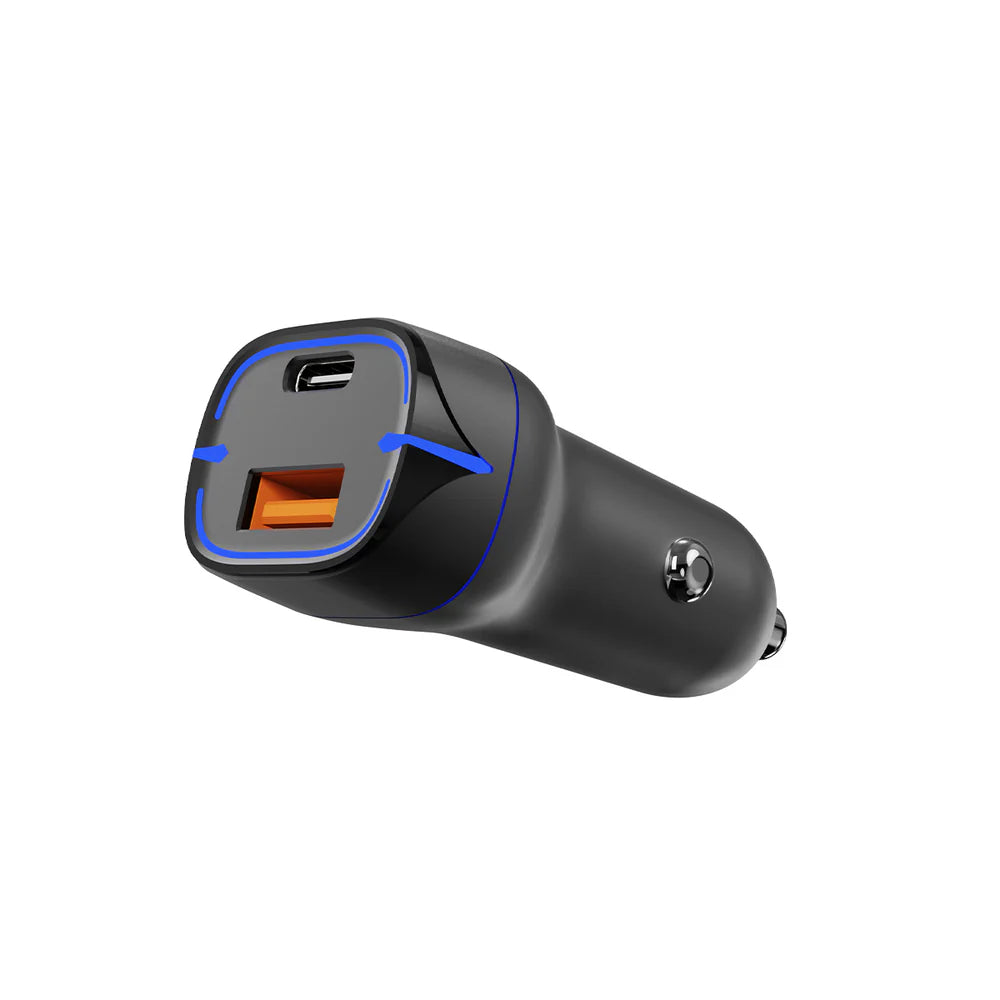 Kompaktná Autonabíjačka USB-C PD + QC3.0 18W (Čierna)