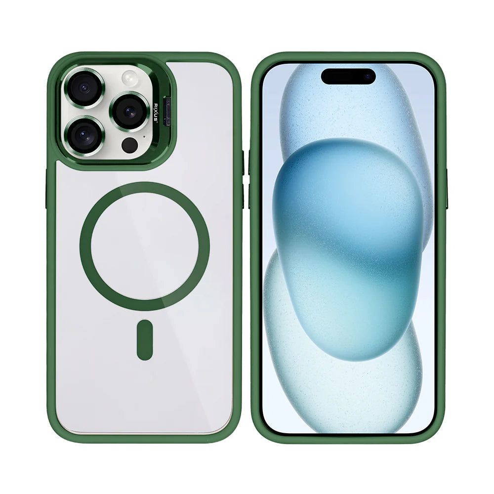 Robustný Obal s Magsafe pre iPhone 15 Pro Max (Tmavo Zelený)